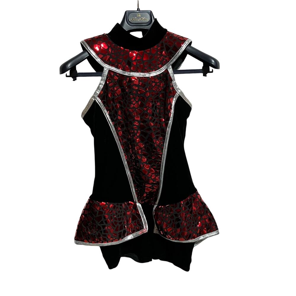 “Aftermath” Red shattered sequin spandex Dance/Performer Costume Adult Small